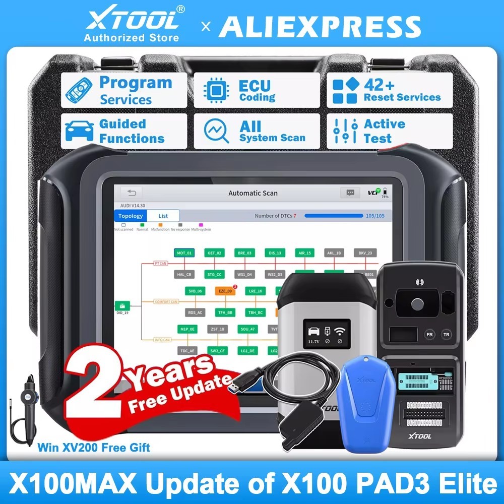 XTOOL X100 MAX Full Key Programmer Auto IMMO Key Fob Key Programming Tool With KC501 All Key Lost