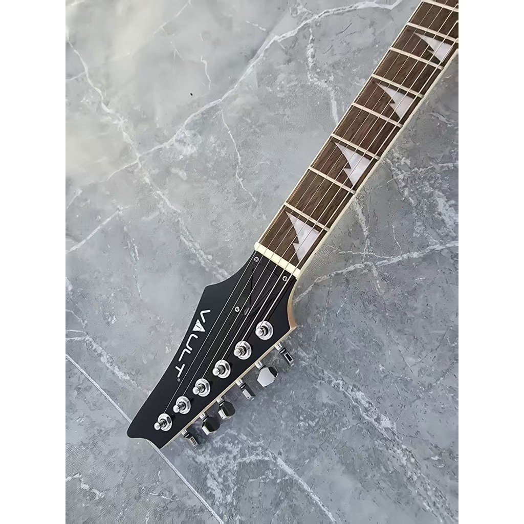 Six-String Electric Guitar in Flame Red, Cool Red Model