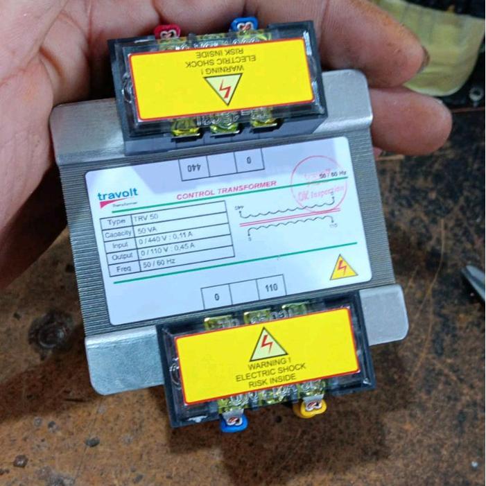 trafo step down isolasi custom 50VA input 440V ke 110V