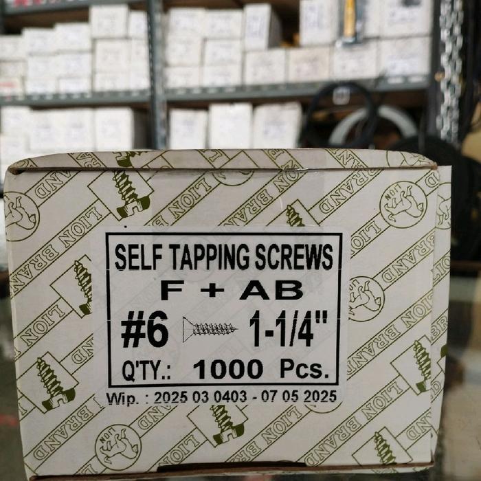 Skrup 6x1 1/4 (3cm) kepala datar (Self Taping Screw)