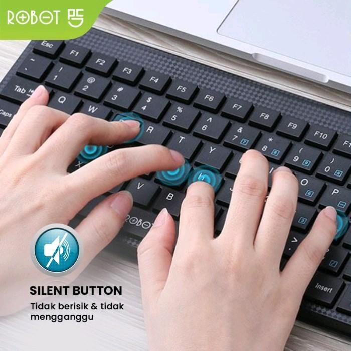 ROBOT RK10 Keyboard Mini USB Wired Ultra-Thin