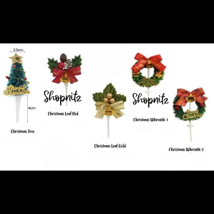 Cake Topper Mini Cake Topper Natal Tree Wreath