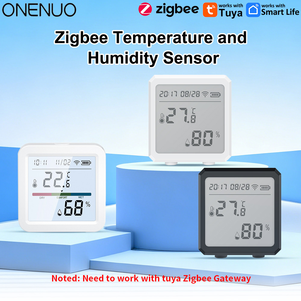 Tuya ZigBee Temperature &Humidity Sensor APP remote LCD Screen Works With Google Assistant and Need