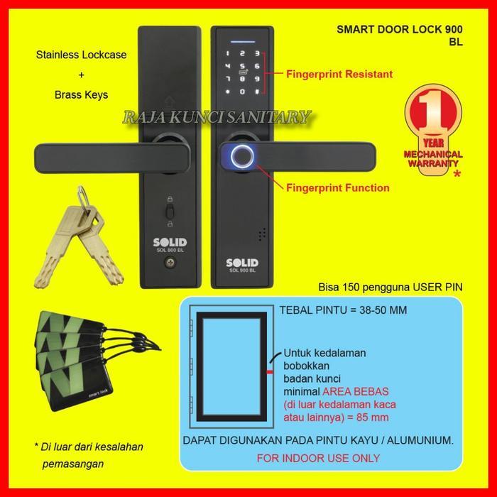 Solid Smart Door Lock Sdl 900 Bl/Smart Lock Solid/Kunci Digital Solid