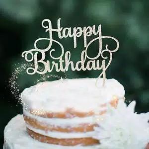 Topper happy birthday silver