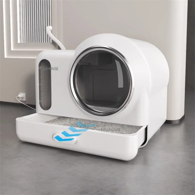 Fully Enclosed Cat Litter Box Automatic Deodorization System Drawer Type Large Capacity Cat Bedpans