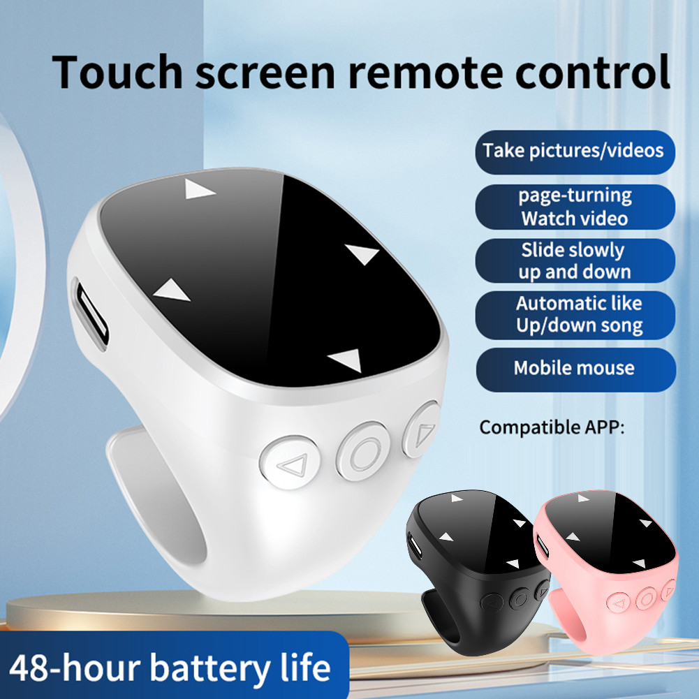 Touch Smart Fingertip Ring Remote Control Wireless Bluetooth Mobile Selfie Mice Selfie Video