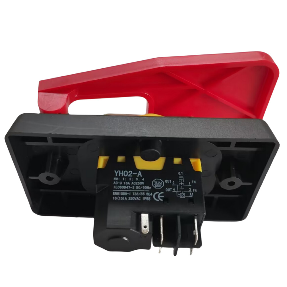Off-On Red Cover Emergency Stop Push Button Switch 16A Power-Off/Undervoltage Protection