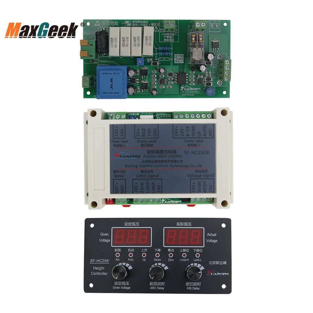 Terbaik Maxgeek Plasma Torch Height Controller Plasma THC w/ Encoder Knobs For CNC Plasma Cutting Machines SF-HC25K