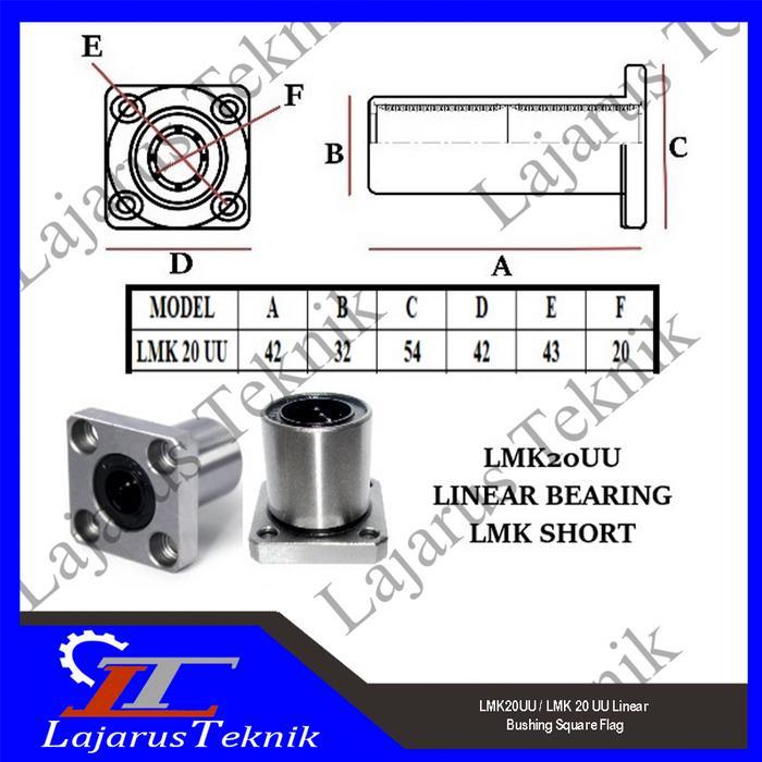 [] LMK20UU / LMK 20 UU Linear Bushing Square Flag