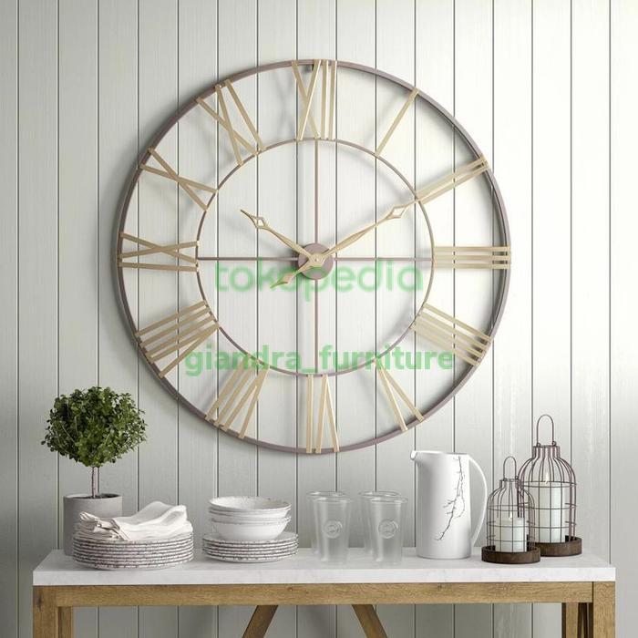 jam dinding romawi besar diameter 100cm