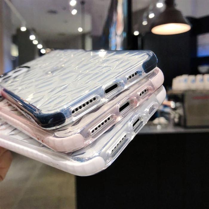 Transparent Diamond Pattern TPU Silicone Case