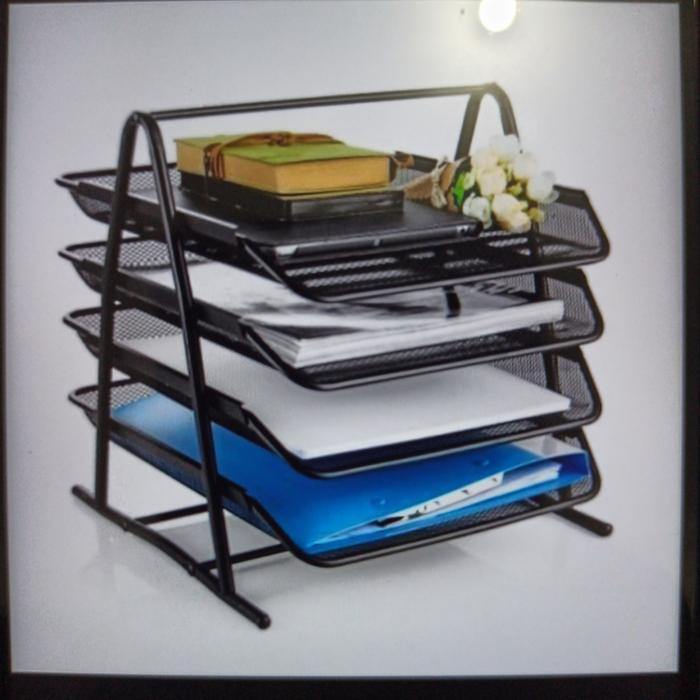 Document Tray Besi/Rak Susun 4 Tingkat