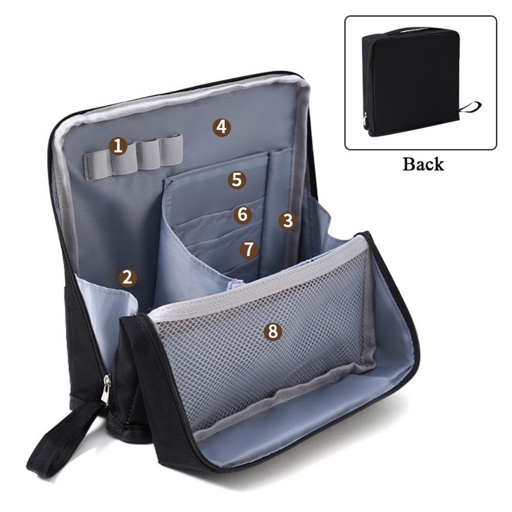 Multi-layer Makeup Bag Solid Color Large Capacity Multi-functional Storage Bag Portable Cosmetic