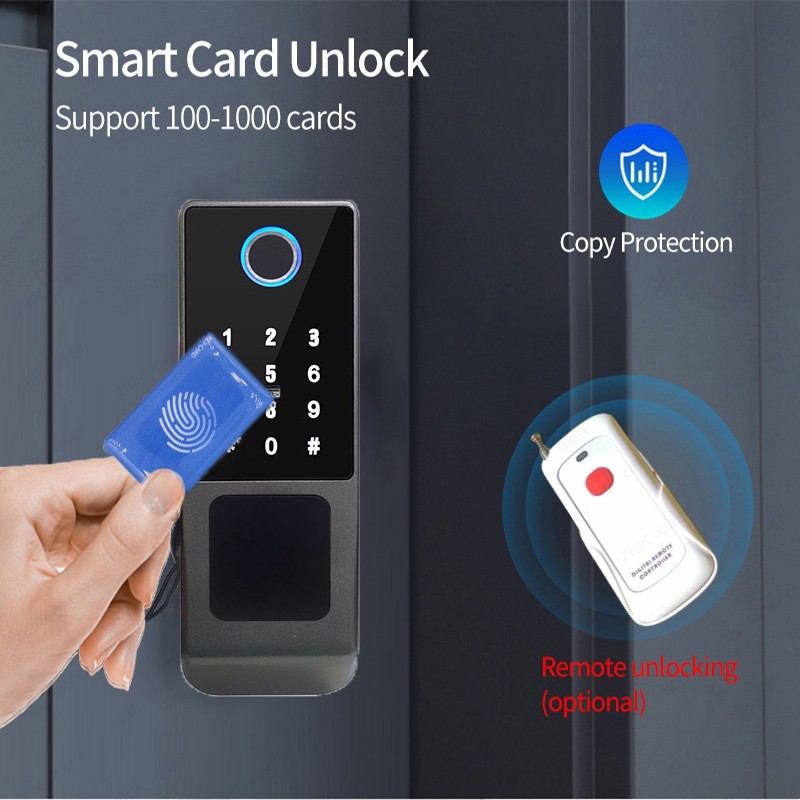 Waterproof Tuya Wifi Smart Lock Fingerprint RFID Card Passcode APP Remote Control TTLock Bluetooth
