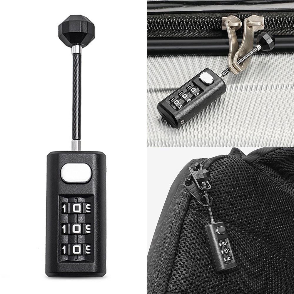 Mini Lock Resettable Coded Lock Backpack Zipper Lock Luggage Padlock Dormitory Cabinet Lock 3 Digit