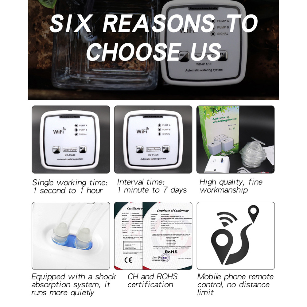 WIFI Intelligent Watering Device Double Pump Timed Automatic Drip Irrigation System Remote