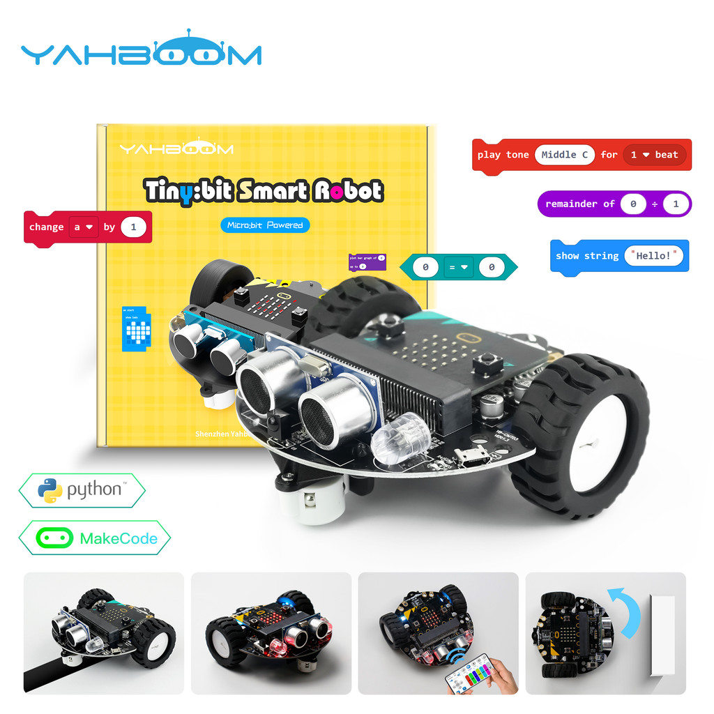 Yahboom Microbit Car Programmable Toys Coding Robotics for Microbit V2 V1 with Battery CE RoHS For