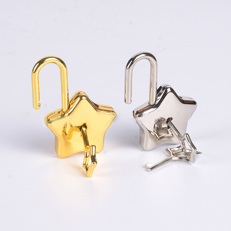 {PH}Mini Star Shape Archaize Padlocks Locker Security Key Lock With Key Luggage Bag Lock