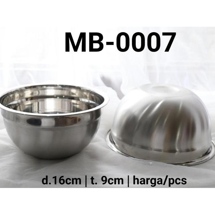 MB-0007 Lain-lain baskom stainless lekuk 16cm