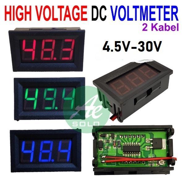 DC 4.5V-30V Voltmeter Digital Volt meter 0.56inch 2 kabel