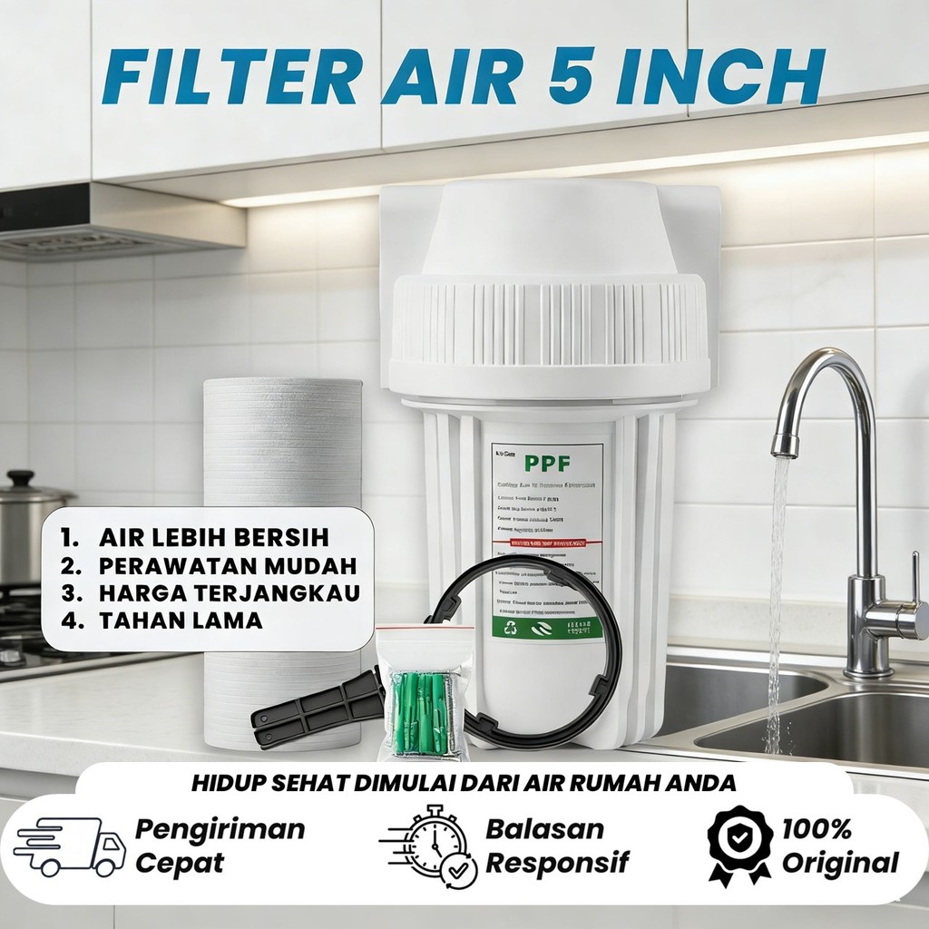 Housing Filter  5 " + Filter PPF 5 Micron / Filter Air