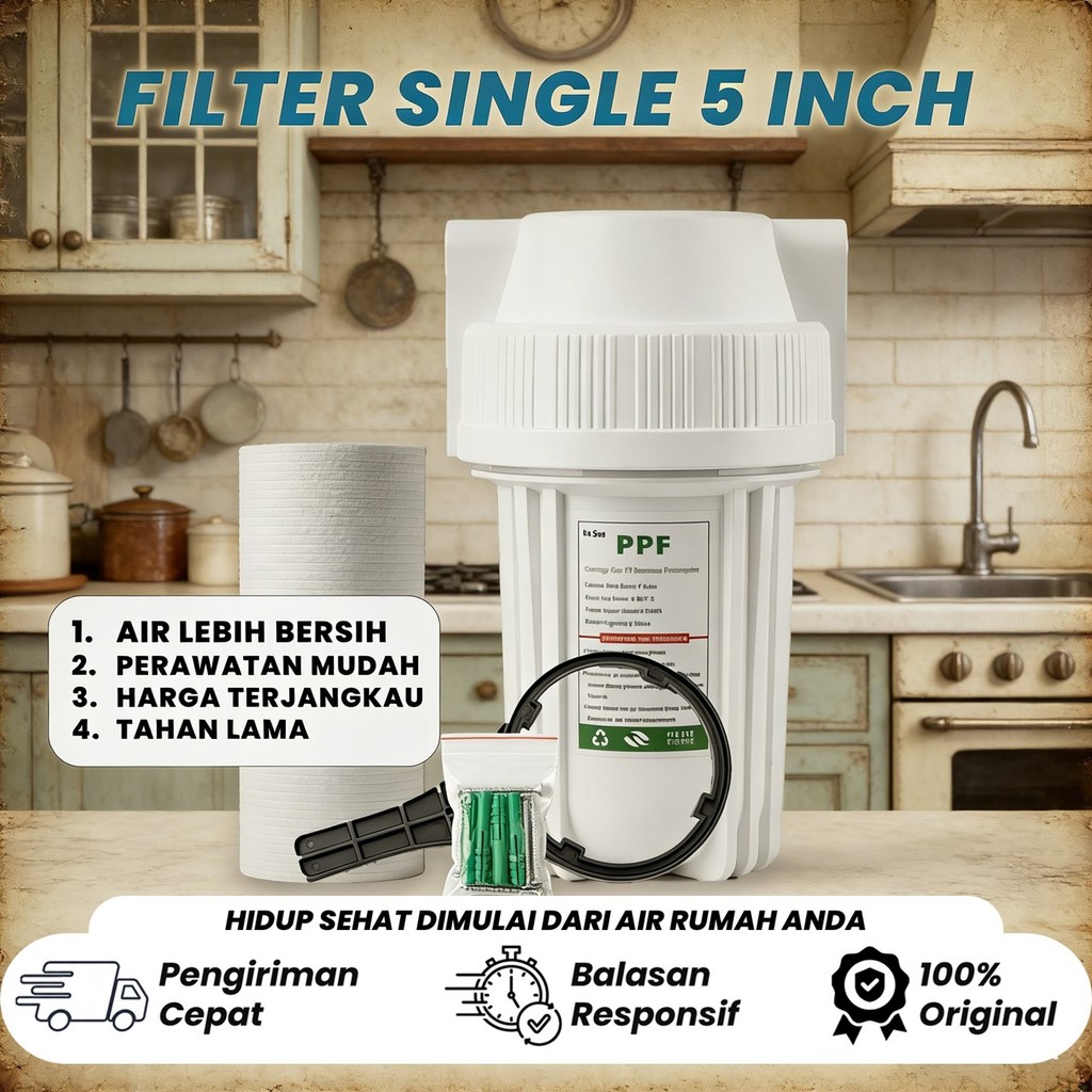 HOUSING FILTER AIR  5 INCH + FILTER PPF 5 MICRON