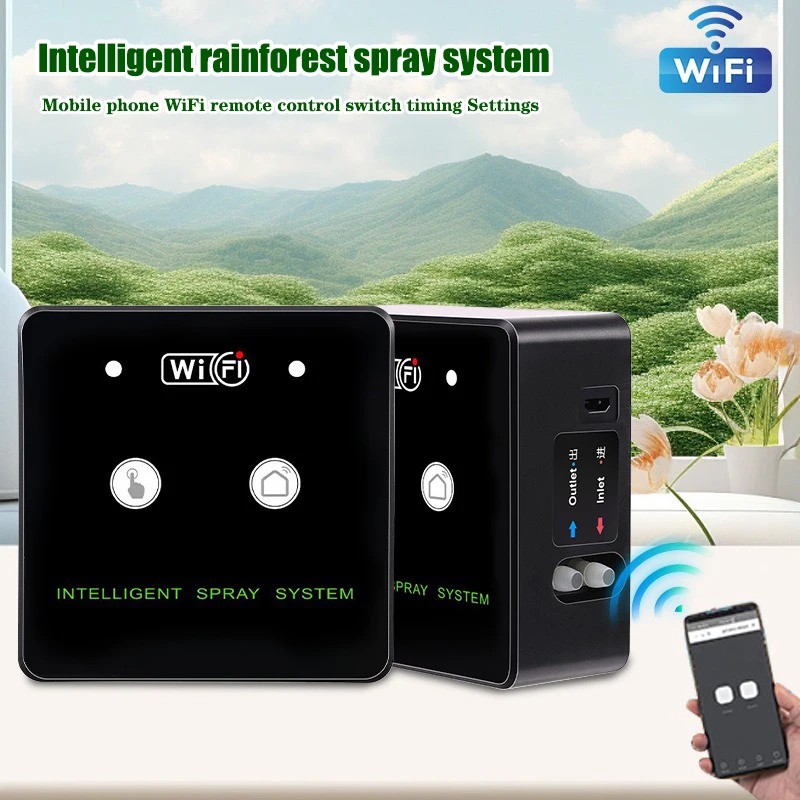 WiFi Rainforest Sprayer Control Automatic Mist Timing Spray System Kit Touch Screen Irrigation Timer