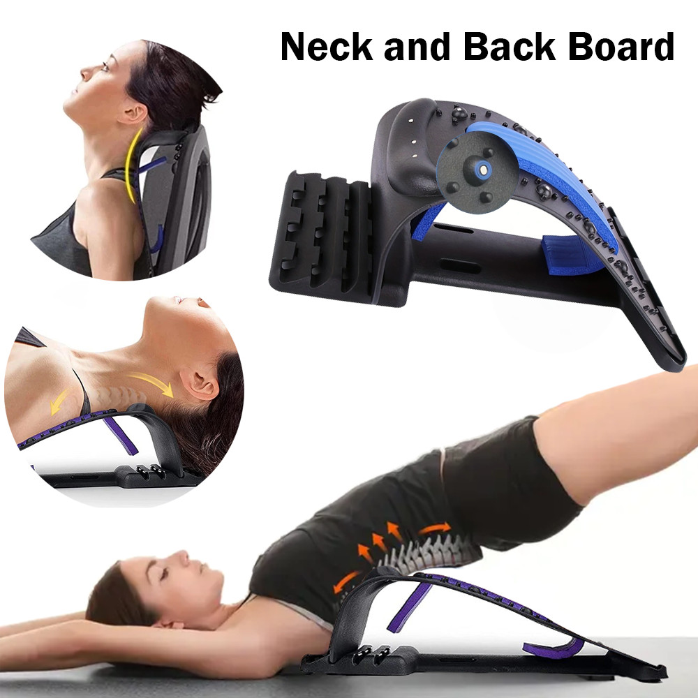 Back Stretcher Multi-Level Adjustable Back Cracker Board Lower Upper Lumbar Spine Support Pillow